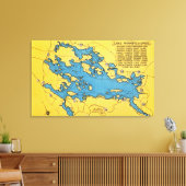 Routekaart naar het meer en de snelwegen canvas afdruk (Insitu (Woonkamer))