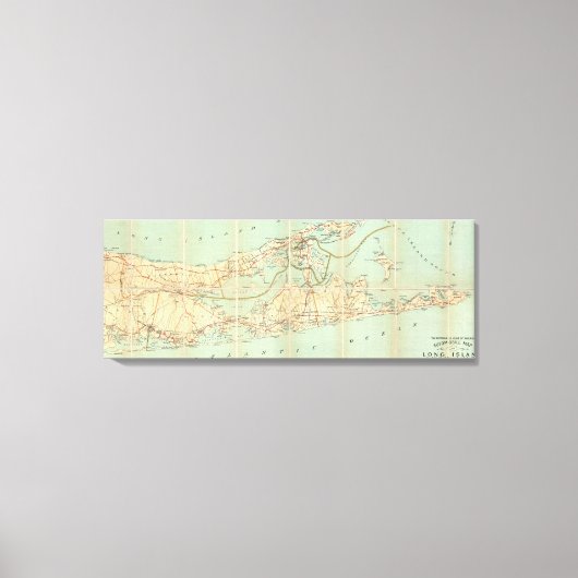 routekaart van Long Island (1905) Canvas Afdruk (Voorkant)