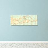 routekaart van Long Island (1905) Canvas Afdruk (Insitu (Houten vloer))