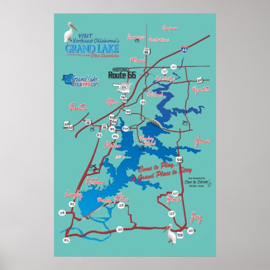 Routekaart voor het Grote Meer Poster (Voorkant)