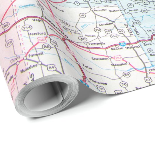 routekaart voor het midwesten cadeaupapier (Rol Hoek)