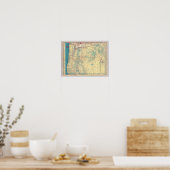 Routekaart voor westerne staten poster (Keuken)