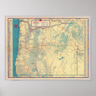 Routekaart voor westerne staten poster