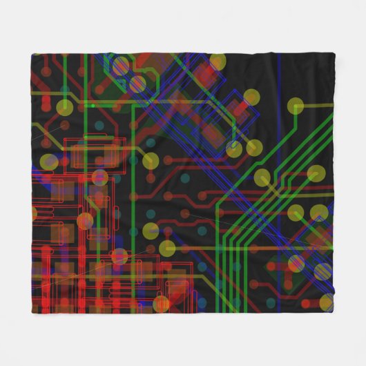 Routeringsproces Rood Groen Abstract Moderne Geeky Fleece Deken (Voorkant (Horizontaal))