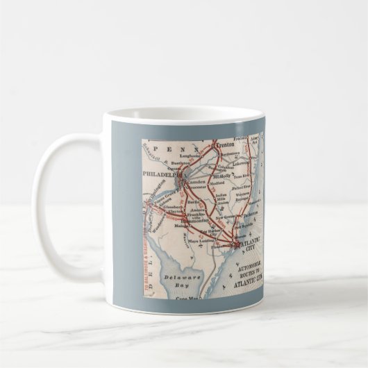 Routes vers Atlantic City New Jersey Mug (Gauche)