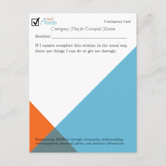 Routine Disruption Contingentkaart (Voorkant)