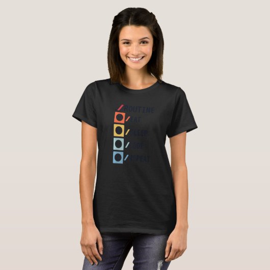 Routine Eat Sleep Code Herhalen Coder Software Dev T-shirt (Voorkant volledig)