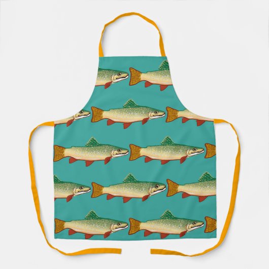 Routvis schelpdierkok schort (Voorkant)