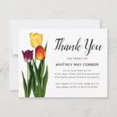 Rouw Dank je | Tulp Bloem Herdenking Bedankkaart (Voorkant)