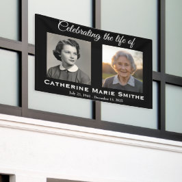 Rouwadvertentie of herdenkings dubbelbeeld spandoek