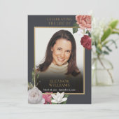 Rouwbloemen Foto Order Of Service Programma (Staand voorkant)