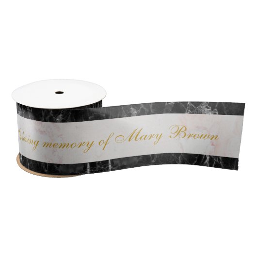 Rouwend zwart marmer wit marmer gouden script lint (Spoel)