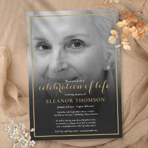 Rouwend zwart-wit foto Herdenking van het leven Kaart