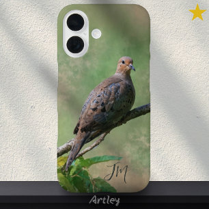 Rouwende Duif Vogel Schilderen Custom Name iPhone 16 Hoesje