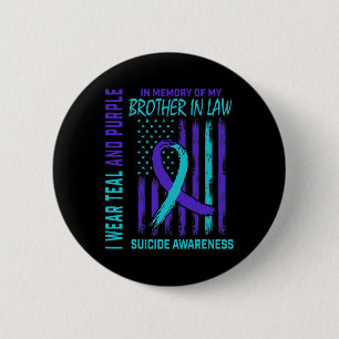 Rouwende geschenken Verlies van broer in de wet Ze Ronde Button 5,7 Cm