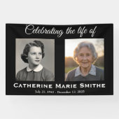 Rouwendig of Herdenkings Dubbelbeeld Spandoek (Horizontaal)