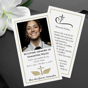 Rouwfotoprogam voor Piloot Moderne Luchtvaart Visitekaartje