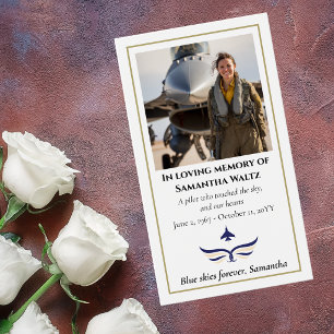 Rouwfotoprogam voor Piloot Moderne Luchtvaart Visitekaartje