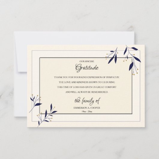 rouwkaart bedankkaart (Voorkant)