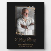 Rouwzwarte nepopslag met gouden takken foto herinn fotoplaat (Voorkant)