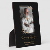 Rouwzwarte nepopslag met gouden takken foto herinn fotoplaat (Zijkant)