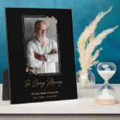 Rouwzwarte nepopslag met gouden takken foto herinn fotoplaat (Zijkant)