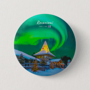 Rovaniemi, Finland - Magische Aurora  Ronde Button 5,7 Cm