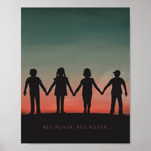 ROVER nostalgisch kinderspel bij zonsondergang Poster (Voorkant)