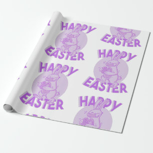 rovid happy easter face maskerblad bunny pastel pa cadeaupapier
