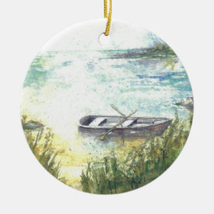 Row Boat Waterway Maureen Girard Tide Keramisch Ornament