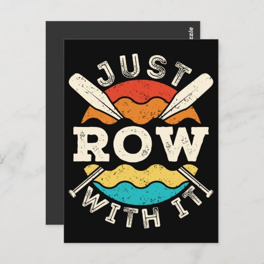 Row gewoon met het grappige roeiteam briefkaart (Voorkant / Achterkant)