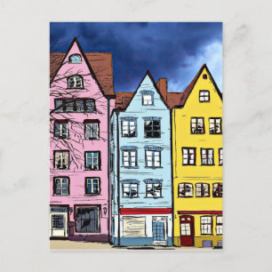ROW HOUSSEN ART COLORFUL BRIEFKAART
