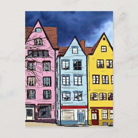 ROW HOUSSEN ART COLORFUL BRIEFKAART (Voorkant)