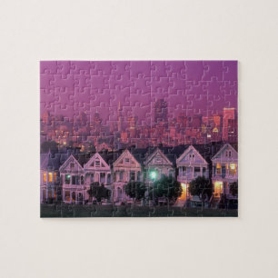 Row-huizen op zonsondergang in San Francisco Legpuzzel