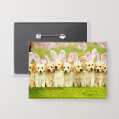 Row of Puppy Bunnies Button (Voorkant / Achterkant)