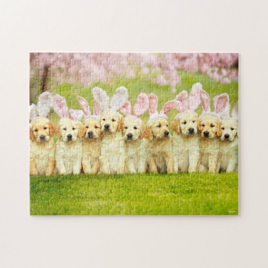 Row of Puppy Bunnies Legpuzzel (Horizontaal)