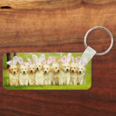 Row of Puppy Bunnies Sleutelhanger (Voorkant)