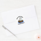 Row Row Row uw geit Funny Animal Pun Ronde Sticker (Envelop)