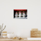 Row van Jizo monk standbeelden met bib en pet - Ja Poster (Keuken)
