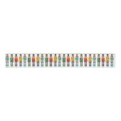 Row van kleurrijke moderne kerstkrakers grosgrain lint (Voorkant)