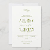 ROWAN Botanical Minimalist Wedding Kaart (Voorkant)