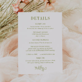 ROWAN Botanical Wedding Details Card Kaart