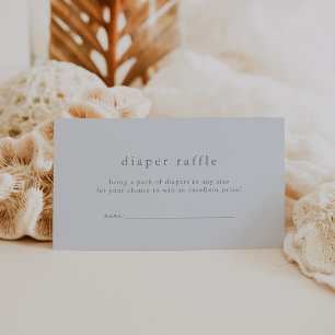 ROWAN Boy Blauw Eenvoudig Baby shower Luier Raffle Informatiekaartje