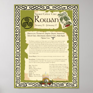 ROWAN CELTIC SACRED TREE POSTER