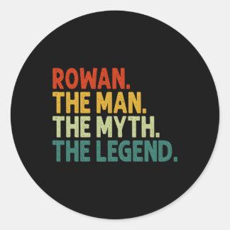 Rowan de mythe de legende de gepersonaliseerde naa ronde sticker