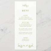 ROWAN | Groene Botanische Bruiloft Menu (Voorkant)