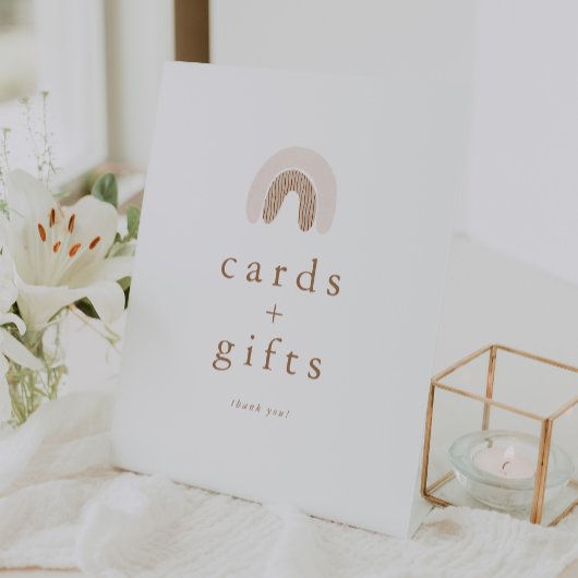 ROWAN Meisje Boho Regenboog Baby shower Kaarten Ge Reclamebord Met Voetstuk