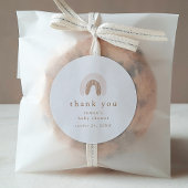 ROWAN Meisje Roze Boho Regenboog Baby shower Dank  Ronde Sticker