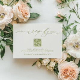 ROWAN Minimalist Wedding QR Code RSVP Kaartje