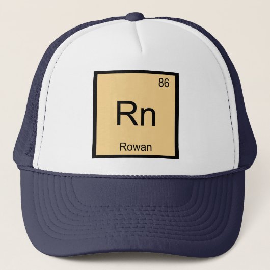Rowan Name Chemistry Element Periodic Table Trucker Pet (Voorkant)